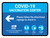 Covid-19 Vaccination Center Blue Left Arrow Landscape - Wall Sign