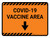 Covid-19 Vaccine Area Orange Down Arrow Landscape - Wall Sign
