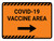 Covid-19 Vaccine Area Orange Right Arrow Landscape - Wall Sign
