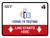 Covid-19 Testing Line Starts Here With Icon Arrow Down Landscape - Wall Sign