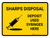 Sharps Disposal Used Syringes Here Yellow With Icon Landscape - Wall Sign