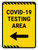 Covid-19 Testing Area Left Arrow Yellow Portrait - Wall Sign
