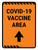 Covid-19 Vaccine Area Orange Up Arrow Portrait - Wall Sign