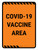 Covid-19 Vaccine Area Orange Portrait - Wall Sign