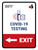 Covid-19 Testing Exit With Icon Left Arrow Portrait - Wall Sign
