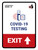 Covid-19 Testing Exit With Icon Up Arrow Portrait - Wall Sign