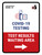 Covid-19 Testing Test Results Waiting Area With Icon Right Arrow Portrait - Wall Sign