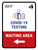 Covid-19 Testing Waiting Area With Icon Left Arrow Portrait - Wall Sign