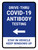 Drive-Thru Covid-19 Antibody Testing Stay In Vehicle Left Arrow Portrait - Wall Sign