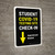 Student Covid-19 Testing Check In Down Arrow Portrait - Wall Sign