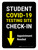 Student Covid-19 Testing Check In Down Arrow Portrait - Wall Sign