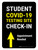 Student Covid-19 Testing Check In Up Arrow Portrait - Wall Sign