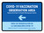 Covid-19 Vaccination Observation Area Blue Left Arrow Bilingual Spanish Landscape - Wall Sign