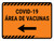 Covid-19 Vaccine Area Orange Left Arrow Spanish Landscape - Wall Sign