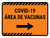 Covid-19 Vaccine Area Orange Right Arrow Spanish Landscape - Wall Sign