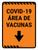 Covid-19 Vaccine Area Orange Down Arrow Spanish Portrait - Wall Sign
