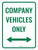 Company Vehicles Only Sign (Doubled Arrow) Portrait - Wall Sign