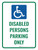 Disabled Persons Parking Only Portrait - Wall Sign