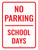 No Parking School Days Portrait - Wall Sign
