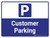 Customer Parking with P Icon Landscape - Wall Sign
