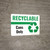 Recyclable Cans Only Green with Icon Landscape - Wall Sign