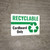 Recyclable Cardboard Only Green with Icon Landscape - Wall Sign