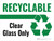 Recyclable Clear Glass Only Green with Icon Landscape - Wall Sign