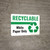 Recyclable White Paper Only Green with Icon Landscape - Wall Sign