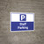 Staff Parking Blue with P Icon Landscape - Wall Sign