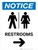 Notice: Restrooms Right With Icon - Wall Sign