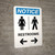 Notice With Arrows And Icon Female Left Male Right - Wall Sign
