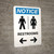 Notice With Arrows And Icon Male Left Female Right - Wall Sign