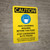 Caution: Face Coverings Required Beyond This Point - Face Coverings Not Required With Proof Of Vaccination with Icon Portrait - Wall Sign
