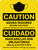 Caution: Masks Required Beyond This Point - Mask Not Required With Proof Of Vaccination Bilingual Spanish Portrait - Wall Sign