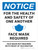 Notice: For Health And Safety Face Mask Required - Mask Not Required With Vaccination with Icon Portrait - Wall Sign