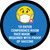 Face Mask Not Required with Proof of Vaccine To Enter Conference Room with Emoji Blue Circular - Floor Sign