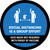 Social Distancing Is a Group Effort Face Mask Not Required with Icon Blue Circular - Floor Sign