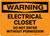 Warning: Electrical Closet Keep Out High Voltage - Wall Sign