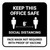 Keep This Office Safe Social Distancing Mask Not Required with Icon Black Square - Floor Sign
