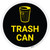 Trash Can Black with Icon - Floor Sign
