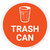 Trash Can Orange with Icon - Floor Sign