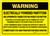 Warning: Electric Powered Partition Yellow - Wall Sign