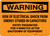 Warning: Risk of Electrical Shock from Stored Energy Entry Prohibited - Wall Sign