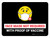 Face Mask Not Required with Proof of Vaccine with Emoji Black Landscape - Wall Sign