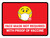 Face Mask Not Requiwith Proof of Vaccine with Emoji Red Landscape - Wall Sign