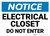 Notice: Electrical Closet Do Not Enter - Wall Sign