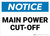 Notice: Main Power Cut Off - Wall Sign