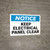 Notice: Keep Electrical Panel Clear - Wall Sign