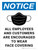 Notice: All Employees And Customers Are Encouraged To Wear Face Covering - Wall Sign