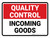 Quality Control: Incoming Goods Landscape - Wall Sign